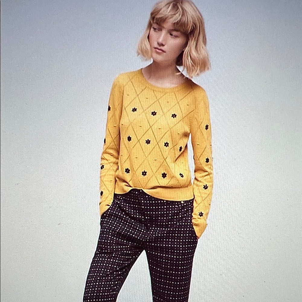 Anthropologie Diamond Daisy Pullover by Yumi